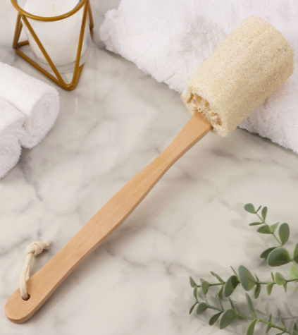 What is a long handled massage bath brush?